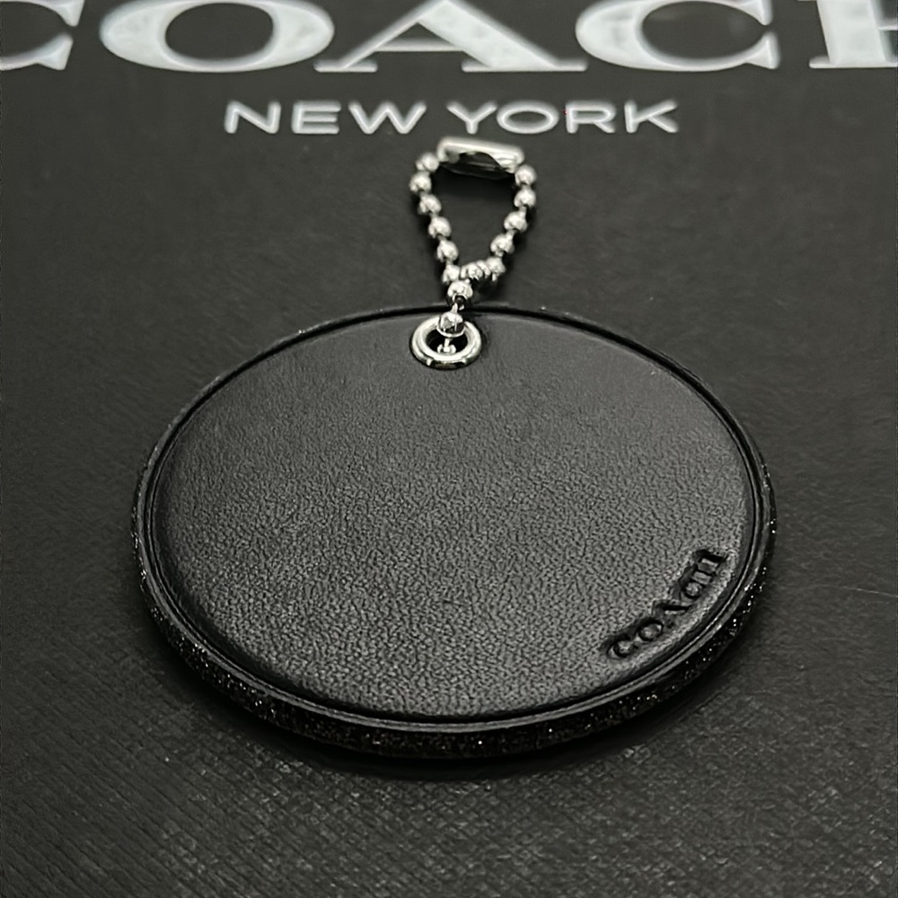 Coach X NASA Space ASTRONAUT Black Multi Leather Bag Charm Rare Star Glitter - Picture 9 of 9
